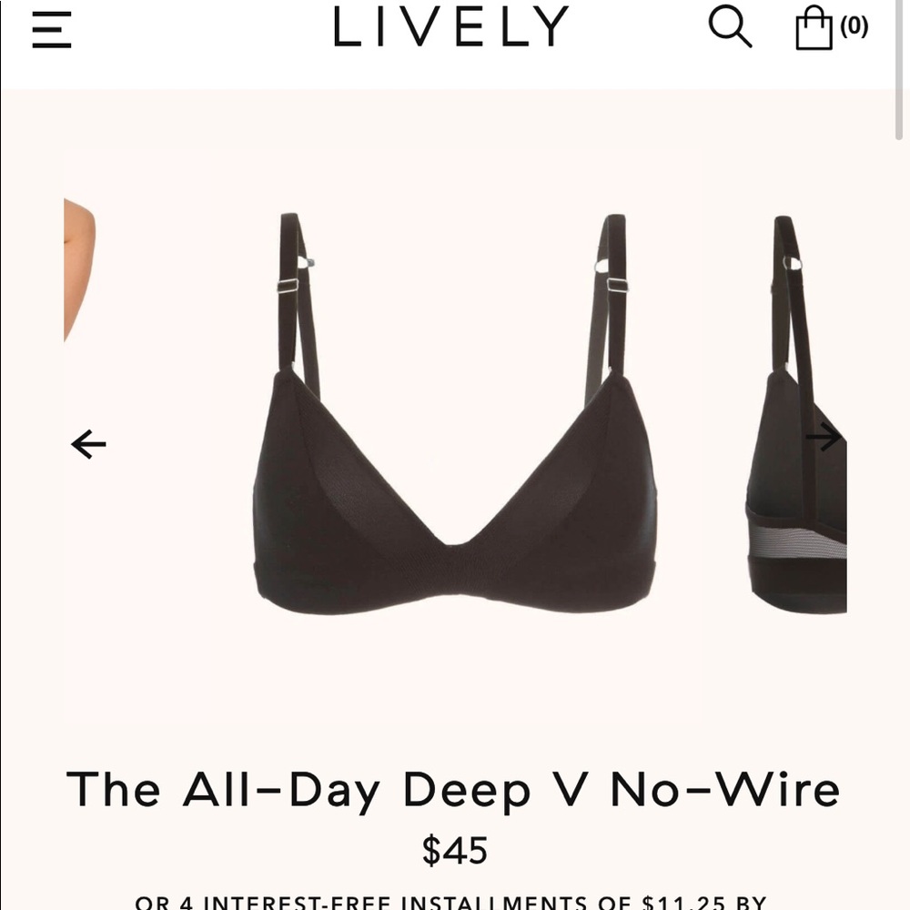 Lively all day deep V no wire bra